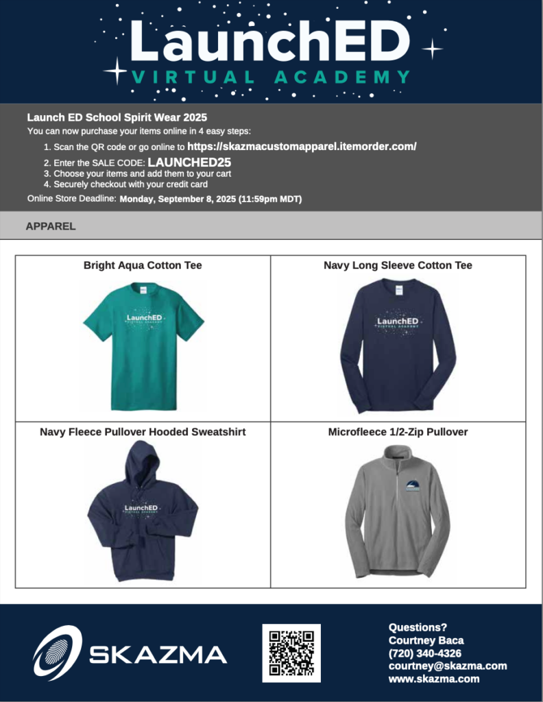 Launch ED Spirit Wear 2025 details, featuring apparel options and ordering instructions. Deadline: Sept 8, 2025.